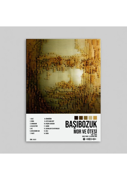 Mor ve Ötesi - Başıbozuk Albüm Spotify Çerçevesiz Tasarım Poster