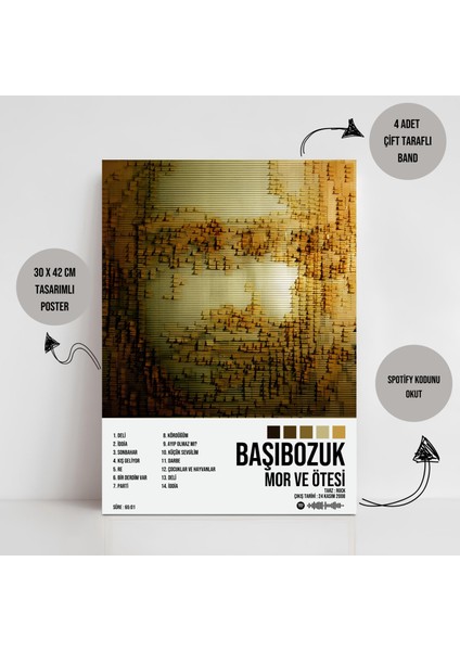 Mor ve Ötesi - Başıbozuk Albüm Spotify Çerçevesiz Tasarım Poster