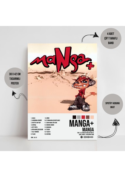 Manga - Manga + Albüm Spotify Çerçevesiz Tasarım Poster