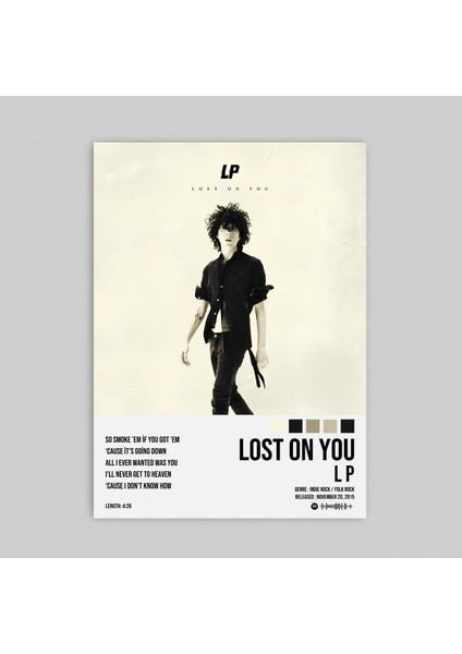 Lp - Lost On You Albüm Spotify Çerçevesiz Tasarım Poster