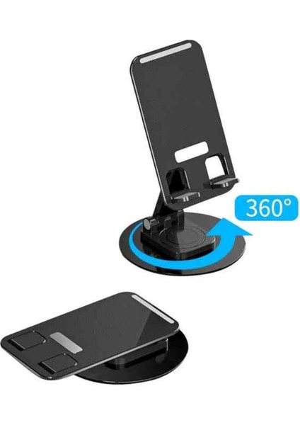 360° Dönebilen Masaüstü Telefon ve Tablet Tutucu Katlanabilir Taşınabilir Tablet ve Telefon Standı