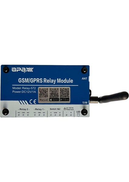 RELAY-572 Gsm / Gprs Röle Modülü Mobil Uygulama İle Bariyer / Kapı / Motor Açma Sistemi 2 Röleli