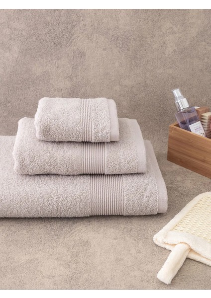 Düz Banyo Havlu Seti 3'lü