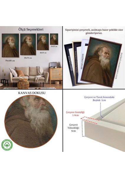 - Çerçeveli Diego Velázquez - San Antonio Abad Başhahip TABLOSU-7385 indirimleri