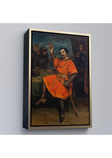 - Çerçeveli Gustave Courbet - Louis Gueymard Şeytan Robert Rolünde TABLO-7356
