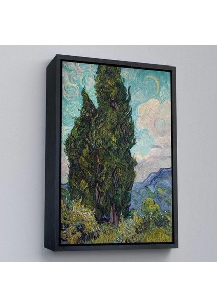 - Çerçeveli Vincent Van Gogh - Selviler Tablosu - CYPRESSES-7475