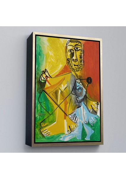 - Çerçeveli Pablo Picasso - Adam ve Çocuk Tablosu - Homme Et ENFANT-7328