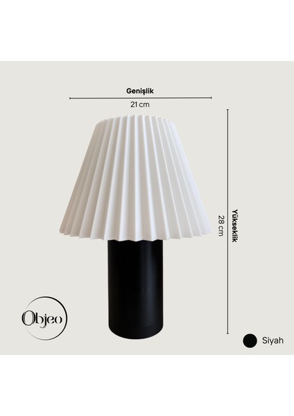 Modern Siyah Objeo 3D Özel Tasarım Dekoratif Abajur