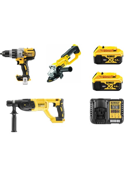 DCD996NT + DCG412 Nt + DCH133NT + 2x4 Ah Akü + 1 x Dolum Cihazı