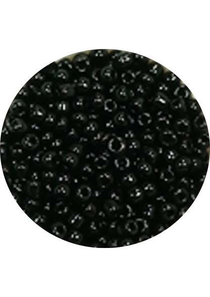 Dökme Cam Kum Boncuk (11/0) 2 mm - 20 Gram - Siyah - BNC010