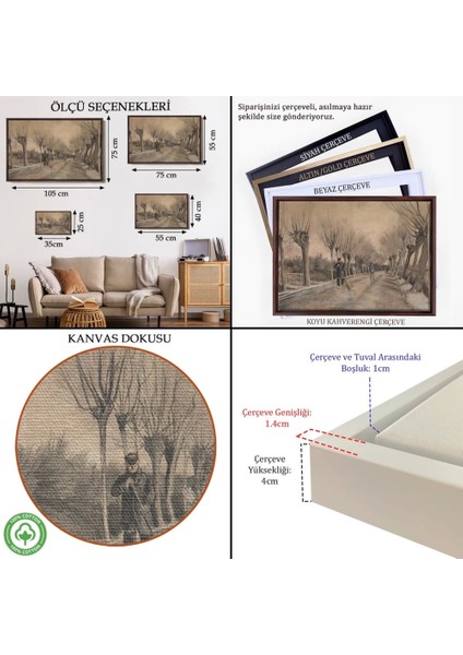 - Çerçeveli Vincent Van Gogh - Etten'de Yol Tablosu - Road In ETTEN-7186 indirimleri