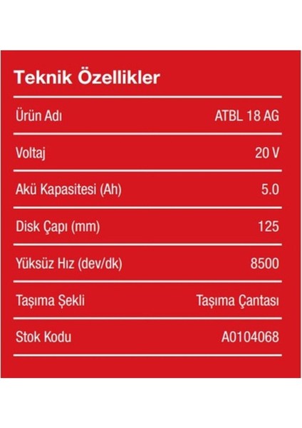 Pro Atbl 18 AG-502C 20 V 5 Ah Çift Akülü Taşlama Makinesi fiyatları
