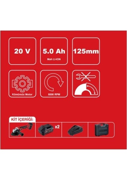 Pro Atbl 18 AG-502C 20 V 5 Ah Çift Akülü Taşlama Makinesi modelleri