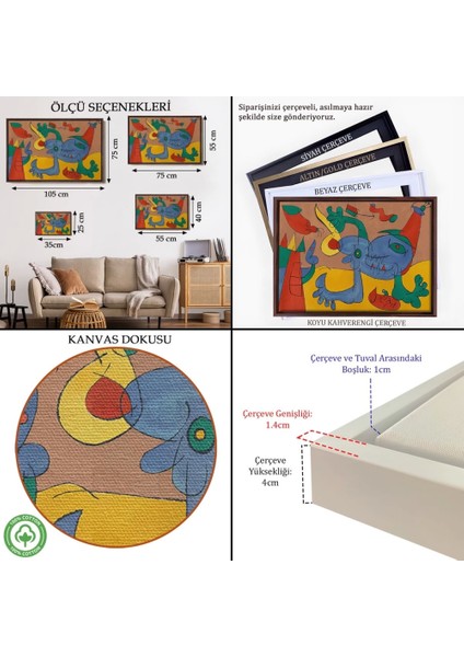 - Çerçeveli Joan Miro Soyut Sanat TABLOSU-7068 indirimleri