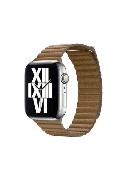 Apple Watch 40MM Suya Dayanıklı Pu Deri Lop Kordon KRD09