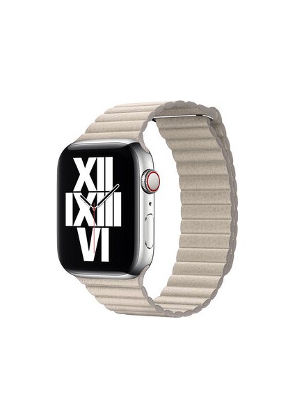 Apple Watch 38MM Suya Dayanıklı Pu Deri Lop Kordon KRD09