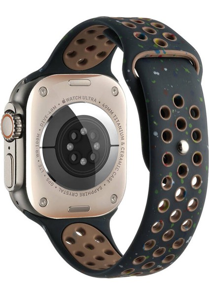 Apple Watch 38MM Delikli Suya Dayanıklı Silikon Kordon KRD02