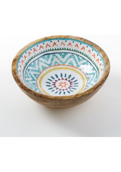 Ahşap Kase-Karışık Renk Aztek 20X20X8CM Dekoratif Kase modelleri