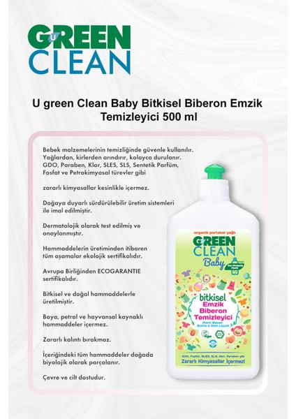 Bebek Bitkisel Biberon Emzik Temizleyici 500 ml 5 Al 4 Öde ve Rosie Pamuk