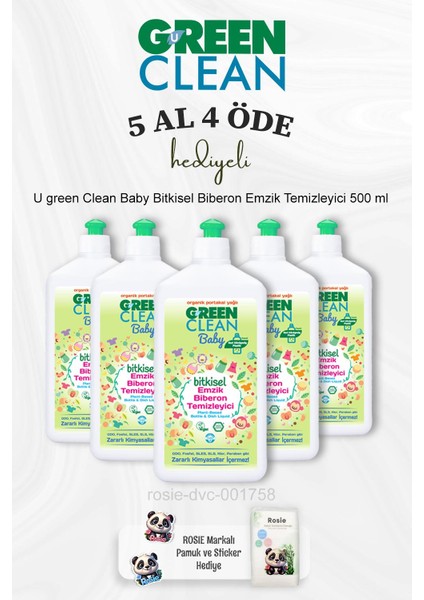 Bebek Bitkisel Biberon Emzik Temizleyici 500 ml 5 Al 4 Öde ve Rosie Pamuk