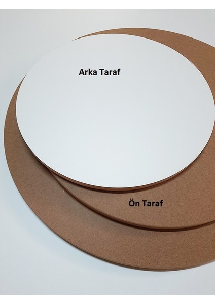 Yuvarlak Mdf Plaka Panel 60 cm Çap 18 mm Kalınlık Mdf Tabaka Arkası Beyaz Ham 1 Adet