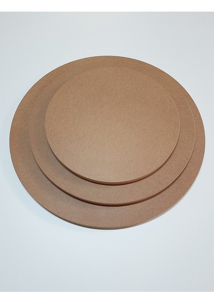 Yuvarlak Mdf Plaka Panel 60 cm Çap 18 mm Kalınlık Mdf Tabaka Arkası Beyaz Ham 1 Adet