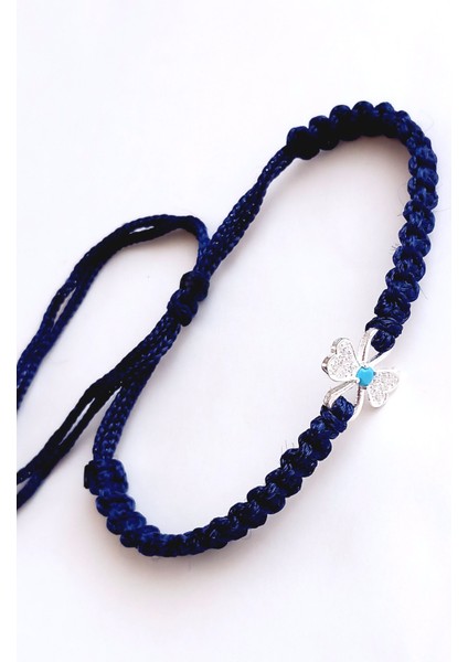 Gümüş Yonca Şans Mavi Ip Tasarım Kadın Bileklik Sevgililer Günü Hediye fiyatları