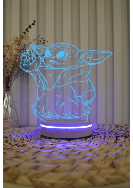 Baby yoda , star wars - 3 boyutlu 16 renk dekoratif gece lambası 3d fiyatları