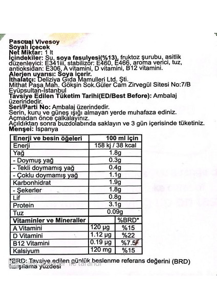 Soya Içeceği 1 Lt.