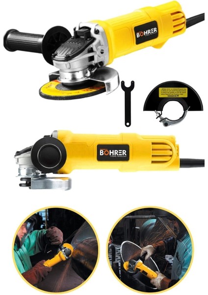 5600WATTF X-Torq Teknology 125MM Sarı Spiral Avuç Içi Taşlama Makinesi