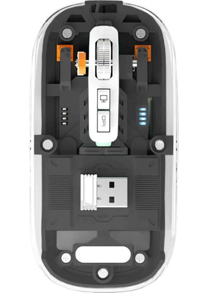 Bluetooth Destekli Kablosuz Şarjlı Şeffaf Mouse Sessiz ve Şık Tasarım