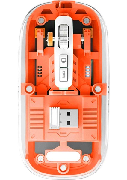 Bluetooth Destekli Kablosuz Şarjlı Şeffaf Mouse Sessiz ve Şık Tasarım