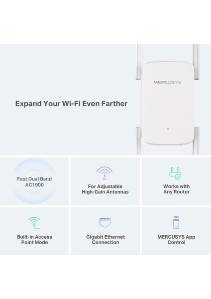 Mercusys ME50G AC1900 Menzil Genişletici Priz Tip fırsatları