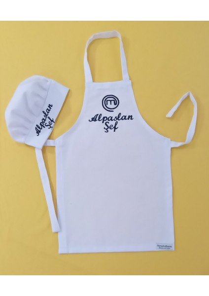 Master Chef Çocuk Mutfak ve Etkinlik Ana Okulu Önlüğü Su Itici Leke Tutmaz Kumaş Isme Özel Nakış Desenli 0- 14 Yaş indirimleri