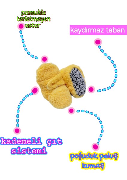 Bebek Pandufu, Kaydırmaz Taban, Terletmeyen Pamuk Astarlı, Ev Patiği fırsatları