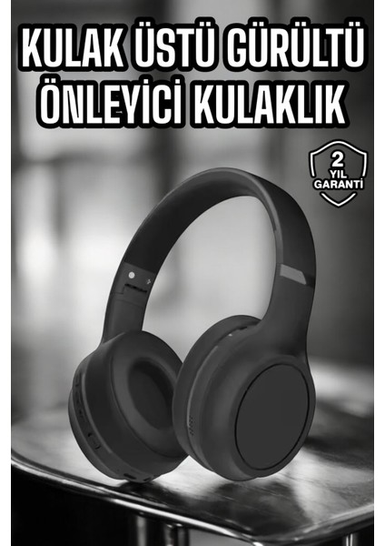 Kulak Üstü Kablosuz Bluetooth Kulaklık Gürültü Önleyici Ayarlanabilir