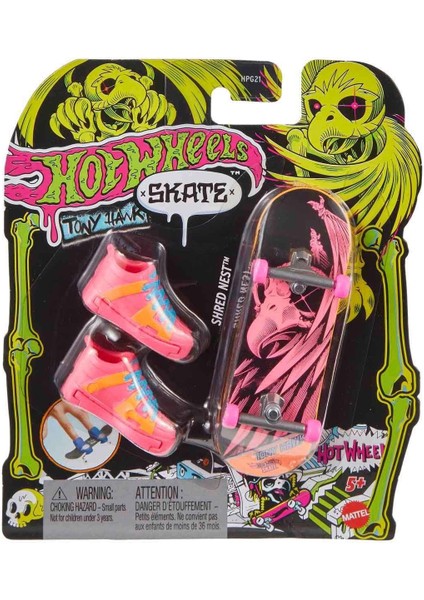 HPG21 Hot Wheels Skate Neon Temalı Parmak Kaykay ve Ayakkabı Paketleri