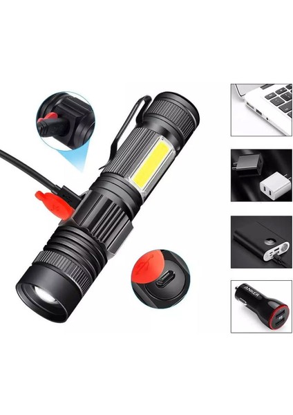 Geniş Açılı P50 LED Şarjlı El Feneri WT-601