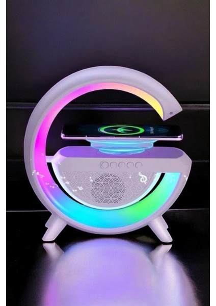 Bluetooth Hoparlör Dijital Göstergeli Wireless Şarj Rgb Işıklı
