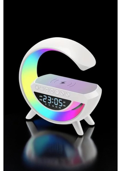 Bluetooth Hoparlör Dijital Göstergeli Wireless Şarj Rgb Işıklı