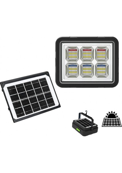 150W Güneş Enerjili Solar Kamp Feneri - Projektör WS-5570