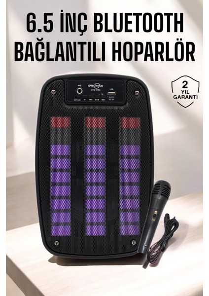 Bluetooth Hoparlör Rgb Işıklı USB Sd Kart Girişli Taşınabilir