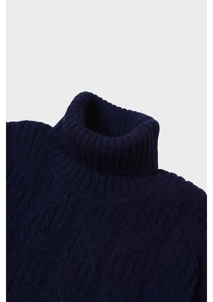 Klasik Stil Tam Balıkçı Yaka Erkek KAZAK-KAW6902W