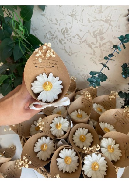 Kişiye Özel Düğün|nişan|söz|kına|sünnet| Vanilya Kokulu Buket Mum-15 Adet