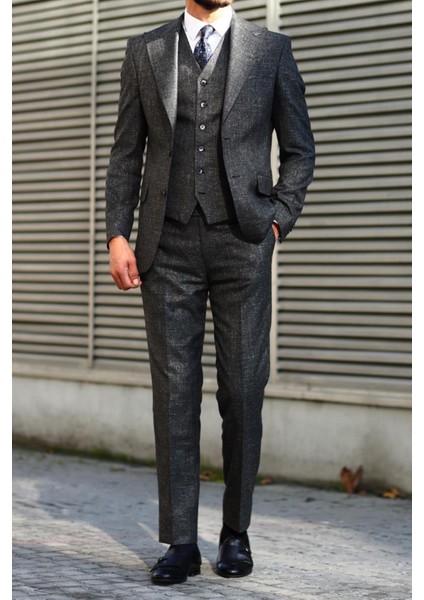 Nefes Alabilir Dayanıklı Kumaş Erkek Yelekli Takım ELBISE-KAV1053W