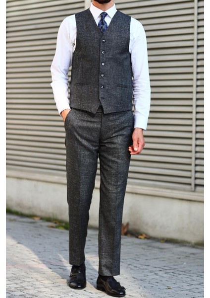 Nefes Alabilir Dayanıklı Kumaş Erkek Yelekli Takım ELBISE-KAV1053W modelleri