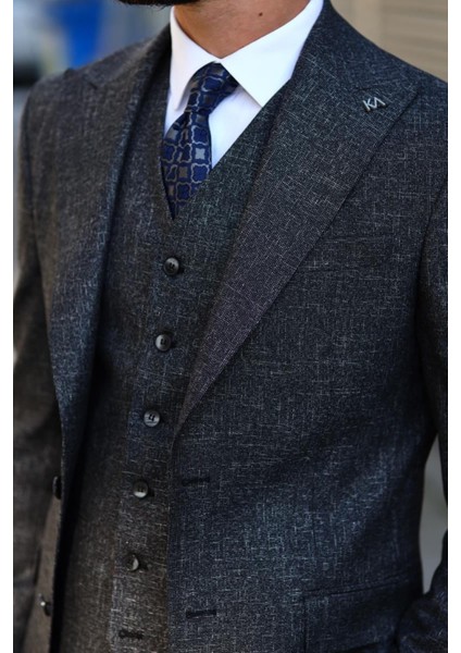 Nefes Alabilir Dayanıklı Kumaş Erkek Yelekli Takım ELBISE-KAV1053W fırsatları