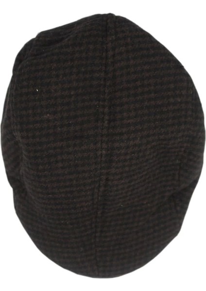 Yoncatoptan Kış ve Sonbahar Için Desenli Kahve Renk Kasket Şapka Esnek ve Rahat Kullanım
