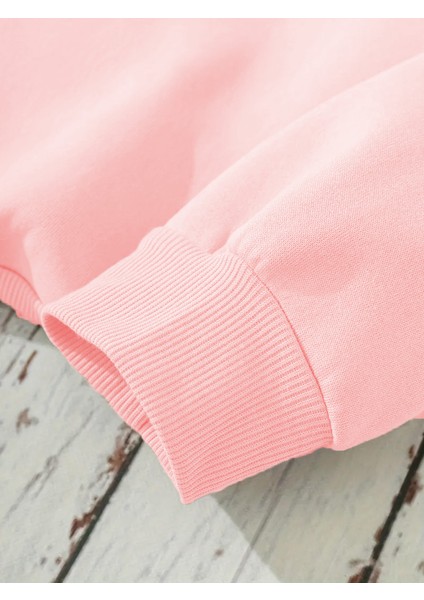 Sweatshirt Demon Claws Baskılı 3 Iplik Kalın Pembe Sevgili Kombin indirimleri
