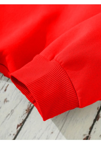 Sweatshirt Creative Spark Baskılı 3 Iplik Kalın Kırmızı Sevgili Kombin indirimleri